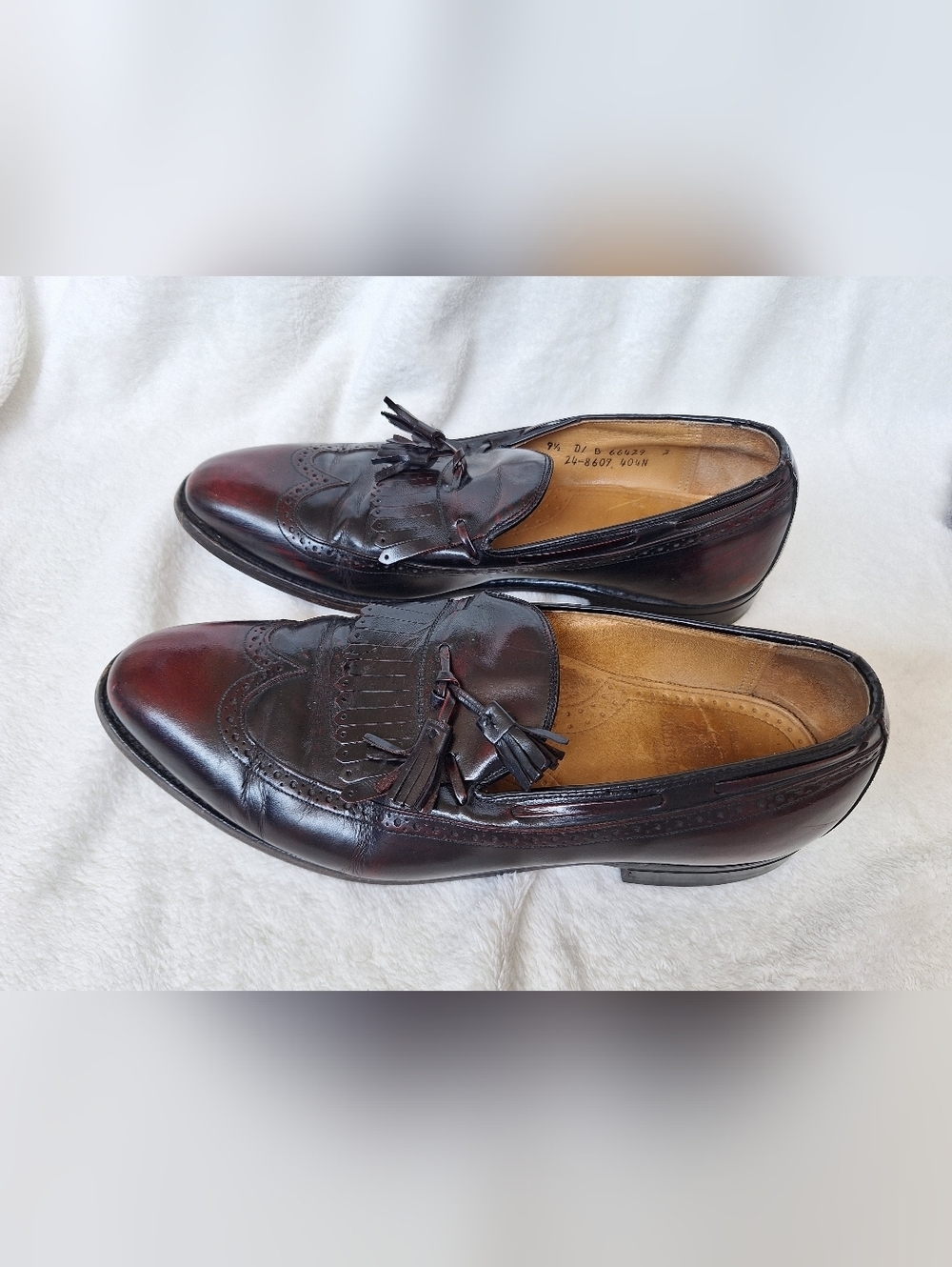 Johnston & Murphy Aristocraft Burgundy Wingtip Tassel Loafers 9.5